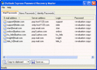 Outlook Express Password Recovery Master screenshot